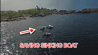 Saving a sinking boat! - Maine lobster boats - Maine light houses