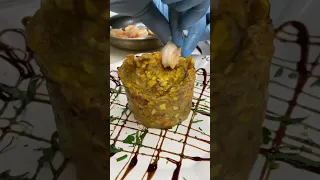 Mofongo Puerto Rican Latin America dish of deep fried plantains with seafood. Must try