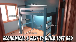 Easy & Economical Loft Bed (Bunk Bed) for Kids or College Dorm Rooms.   Cost around $100.