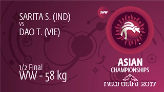 1/2 WW - 58 kg: S. SARITA (IND) df. T. DAO (VIE) by TF, 12-0