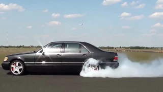 Mercedes S 600 V12 Biturbo 0 270km h acceleration  and burnout    KO 860 MosCatalogue ru