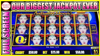 OUR BIGGEST JACKPOT EVER ON MILLION DOLLAR DRAGON LINK AUTUMN MOON SLOT MACHINE