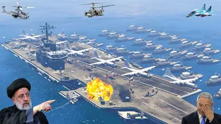 Israeli Navy Large Aircraft Carrier Badly Destroyed by Irani Fighter Jets,Drones, Helicopter - GTA 5