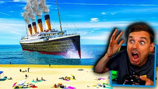 Titanic CRASHING into SHORE in GTA 5! (CAN'T STOP!)