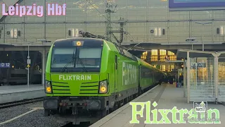 Ausfahrt des Flixtrain 30 mit einer Flixtrain Vectron vorne dran aus dem Leipziger Hauptbahnhof