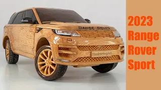 Mesmerized by the 2023 Range Rover Sport vehicle crafted from wood by Vietnamese carpenters.