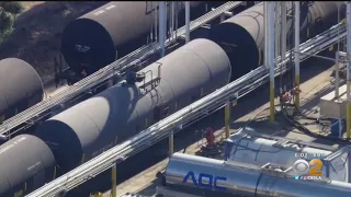 Evacuations and closure of 215 Freeway near Perris due to rail car chemical leak