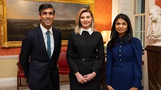 Олена Зеленська зустрілася із Прем’єром Великої Британії Ріші Сунаком і його дружиною Акшатою Мурті