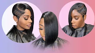 27 Piece Quick weave Lace Closure | Hair Tutorial | Shaved Side