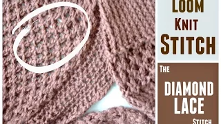 Loom Knitting Stitches: Diamond Lace Stitch with the Figure 8 and the e-Wrap | Loomahat