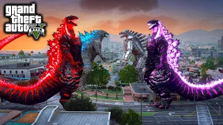 Atomic Godzilla, Red Shin Godzilla Vs Shin Godzilla, Mechagodzilla ( GTA V Mods )