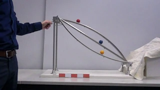 Slow Motion Brachistochrone comparison - balls rolling down 3 inclines