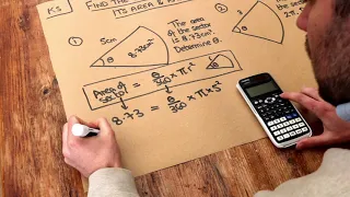 Key Skill - Find the angle of a sector given its area and radius.