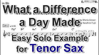 What a Difference a Day Made - Easy Solo Example for Tenor Sax