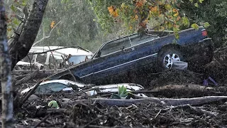 RAW: Mudslide devastation in California