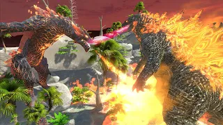 Halloween Showdown: Godzilla, Kong, and the Fire lava dragon! - Animal Revolt Battle Simulator