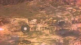 United States Army Air Force tracers strafe ground installations in Kyushu, Japan...HD Stock Footage
