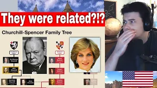 American Reacts Princess Diana & Winston Churchill Family Tree