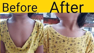 How to fix low neckline T-shirt |T shirt collar repair|how to raise low neckline T shirt