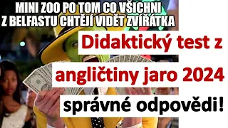 Didaktický test z angličtiny jaro 2024 – správné odpovědi!