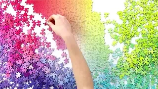 RAINBOW Jigsaw Puzzle Time Lapse - Oddly Satisfying - 1000 Pieces Gradient by Cloudberries