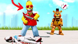 ANIMATRONICS ENCONTRARAM O HOMER.exe ASSUSTADOR? | GTA V Five Nights at Freddy's