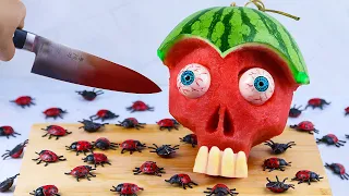 Make Spaghetti  with Watermelon and Beetle | Mukbang ASMR Funny Video Doodland | Stop Motion Cooking