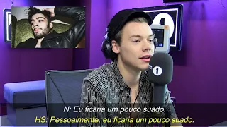 Harry no 'monitoramento de batimento cardíaco' com Nick Grimshaw (Legendado-PT/BR)