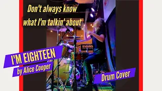 Alice Cooper - I'm Eighteen (Band Cover) Ending by Teen Drummer Lauren Young (Drummer Cam)   #Shorts