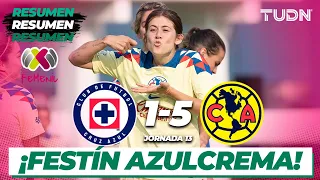 Resumen y goles | Cruz Azul 1-5 América | Liga Mx Femenil - CL2024 J13 | TUDN