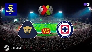 eFootball 2024 - Pumas vs Cruz Azul | Estadio Olímpico Universitario | Liga MX | STEAM