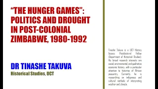 HST Seminar: 11 May 2022 - Dr Tinashe Takuva