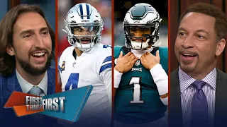 Dak throws INTs at Cowboys camp, Hurts 'doesn’t care' about QB ranking | NFL | FIRST THINGS FIRST