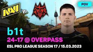 CSGO POV NAVI b1t (24-17) vs FORZE (OVERPASS) @ ESL Pro League Season 17 / Mar 15, 2023