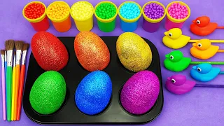 Satisfying Video l How To Make Duck Lollipop Candy with Glitter Color Tray Playdoh Cutting ASMR #68