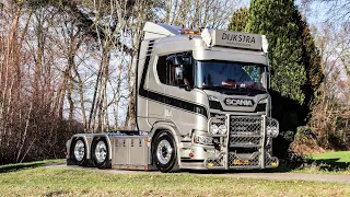 NEW DIJKSTRA PLASTICS SCANIA R650 NextGeneration V8 // LOUD open pipe sounds [ONBOARD]