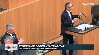 "Störfeuer gegen Neutralität": Kickl kritisiert Selenskyj-Rede im Parlament