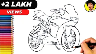 How to Draw KTM Bike Step by Step for Beginners || KTM RC200 drawing || Bike drawing