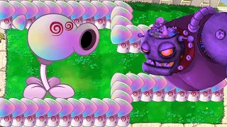 HYPNO GATLING PEA VS HYPNO CATTAIL Vs 999 Zomboni Plants vs Zombies Hack Minigames Zombotany 2