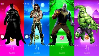 Batman 🆚 Aquaman 🆚 Thanos 🆚 Hulk | Marvel Comics 🆚 DC Comics | Tiles Hop Fun Ball