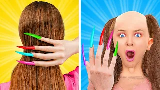 BEAUTY Problems with LONG NAILS and HAIR - Girly Struggles and Fails by Challenge Accepted