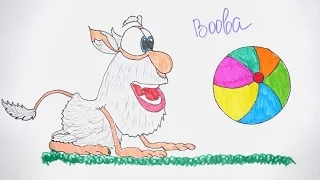 Booba cartoon coloring book for children. Буба мультик раскраска для детей.