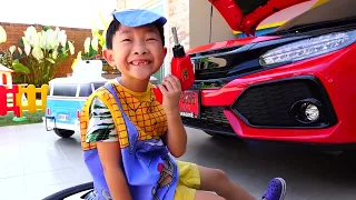 자동차 바퀴 수리놀이 전동 자동차 장난감 색깔놀이 연속보기 Car Repair Play with Power Wheels