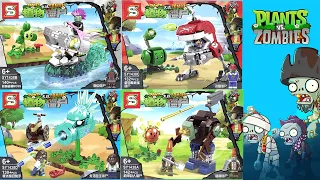 Lego Plants vs. Zombies: 4 sets PVZ Mech & Zombie Minifigures Unbox & Speed Build | China Lego