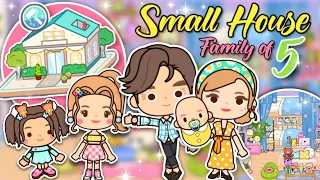 Miga World SMALL HOUSE DESIGN FOR FAMILY OF 5👨‍👩‍👧‍👧🏡🌸|KAWAII FAMILY| Miga town |tocaboca