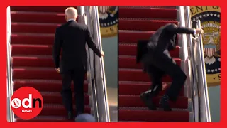 Joe Biden Stumbles Three Times As He Boards Air Force One