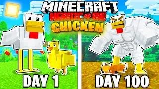 I Survived 100 Days as a CHICKEN in HARDCORE Minecraft!