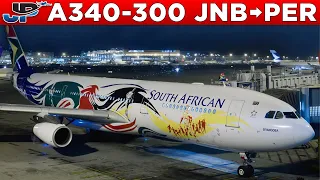 South African Airbus A340-300 Cockpit Jo'burg🇿🇦 to Perth🇦🇺