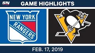 NHL Highlights | Rangers vs. Penguins - Feb 17, 2019