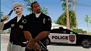 CJ y su tío trabajan de policía - GTA San Andreas Loquendo.